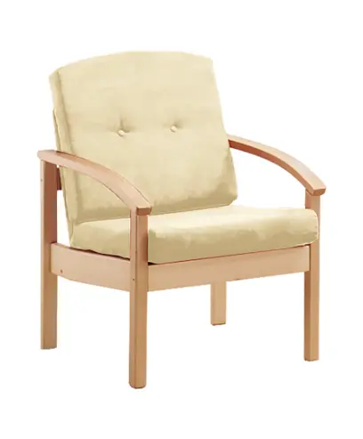 RO - 01 křeslo čalouněné koženkou Holy, dřevěné HOLY BE 5 - koženka krémová